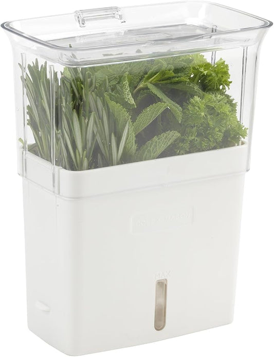 Cole & Mason Fresh Herb Keeper - Acrylic Herb Storage Container for Refrigerator - Fridge Herb Storage for Herbs & Vegetables - Herb Saver Pod - Clear