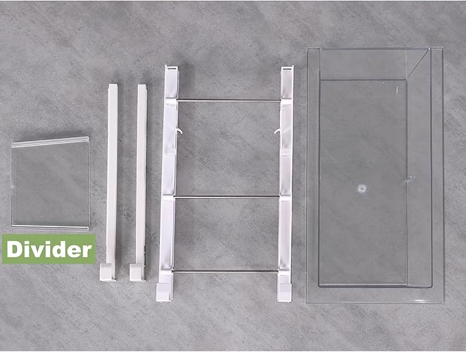 Yatmung 2 Pack Extra-Large Deli Drawer Organizer for Refrigerator Pull Out - Fridge Organization Bin for Meat, Cheese, Produce - Sliding Storage Containers