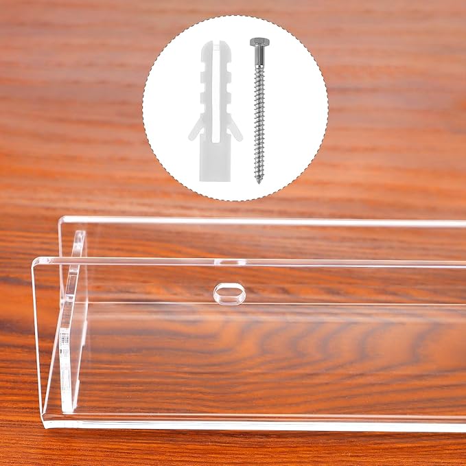QWORK Clear Acrylic Spice Rack Organizer for Wall - 2-Pack Acrylic Spice Shelf, Spice Shelf Organization,for Kitchen