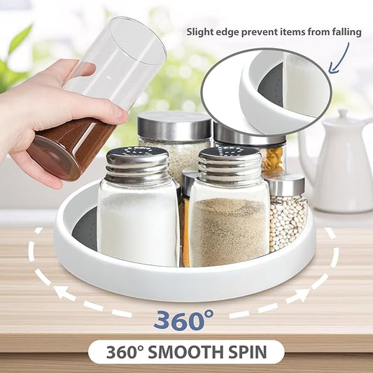 Lazy Susan Organizers, 10'' Set of 4, Non-Skid Lazy Susan Turntable for Cabinet, Pantry Storage, Kitchen, Refrigerator Organizing, Rotating Spice Rack