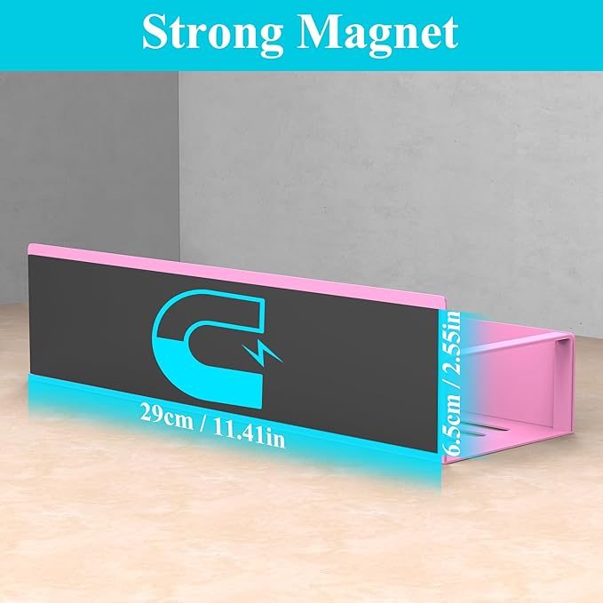 4 Pack Magnetic Spice Storage Rack Organizer for Refrigerator and Oven, Pink Fridge Organizers and Storage