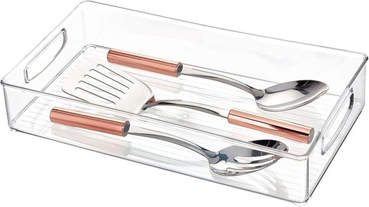 iDesign Stackable Storage Bin - Organizer Bins for Pantry, Fridge, or Freezer, Clear, Made in USA