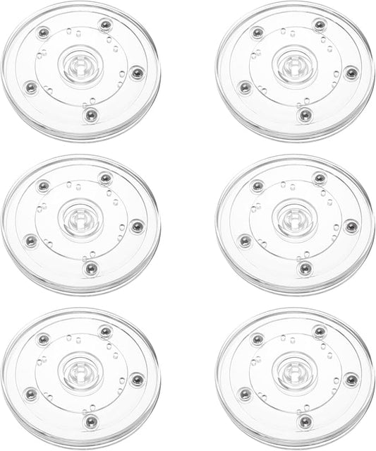 6 Pack 4 inch Small Lazy Susan, Lazy Susan Turntable Organizer Acrylic Lazy Susan for Kitchen Spice Rack Table Cake Kitchen Pantry Decorating