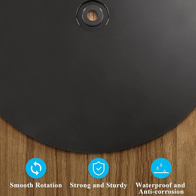 Jersvims 2Pcs 8 Inch Acrylic Turntable Platter, Black Turntable Organizer Round Rotating Plate for Kitchen Pantry Cabinet Desk Rack Spice Cake Cookie Decorating