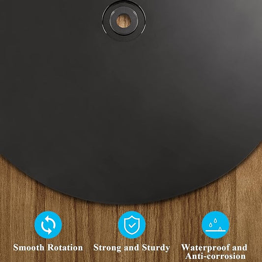 Jersvims 2Pcs 8 Inch Acrylic Turntable Platter, Black Turntable Organizer Round Rotating Plate for Kitchen Pantry Cabinet Desk Rack Spice Cake Cookie Decorating