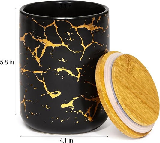 INSPIRASET- Coffee Canister, Ceramic Container with Lid - Perfect Coffee Container and Kitchen Canisters for Countertop - Elegant and Practical Gift