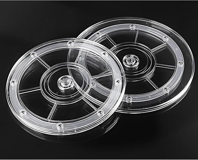 Rotating Lazy Susan,2-Pack,Susenya 7" Clear Turntable Base Lazy Susan, Acrylic Revolving Display Storage Tray for Table Cake Kitchen Pantry Spice Rack Decorating