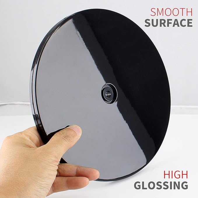 Black Turntable Organizer 8 Inch, Acrylic Rotating Turntable Platter Swivel Plate Tray for Pantry Cabinet Spice Rack Cake Table Makeup