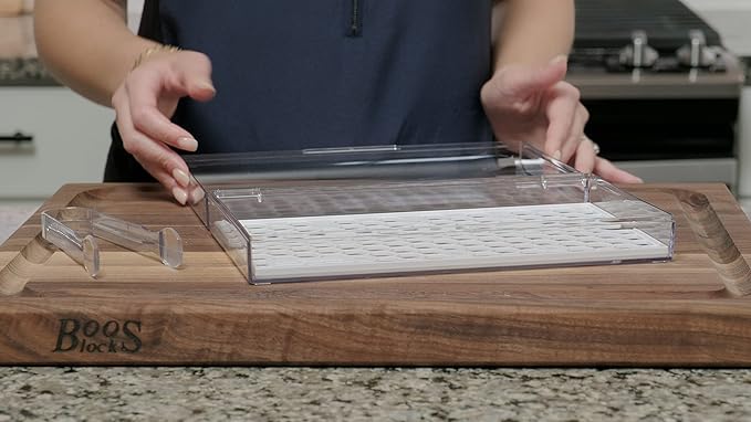 Bacon Container for Refrigerator | Fridge Storage and Deli Meat Keeper with Food Serving Tongs and Drain Plate | Dishwasher Safe | Made in USA