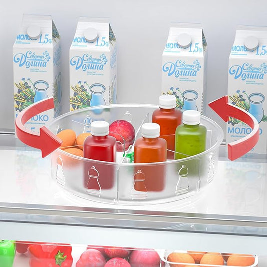 Li&Zhao Lazy Susan Organizer for Cabinet - Round Turntable Organizer 9.8" Fridge Lazy Susan Rotating Organizer Storage for Spice,Makeup,Refrigerator Bathroom Kitchen,Table,Countertop,Pantry