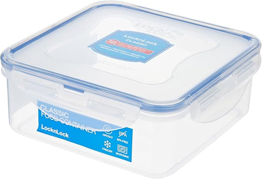 LOCK & LOCK Easy Essentials Food Storage lids/Airtight containers, BPA Free, Square-29 oz-for Veggies, Clear