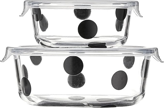 Kate Spade New York Deco Dot 2-Piece Round Food Storage Set