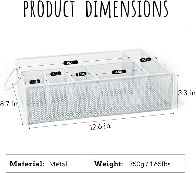 Paper Plate Organizer for Countertop: Dispenser Napkin Holder Utensil Caddy for Party Silverware, Cup, Napkins, Forks, Knives, Spoons (White)