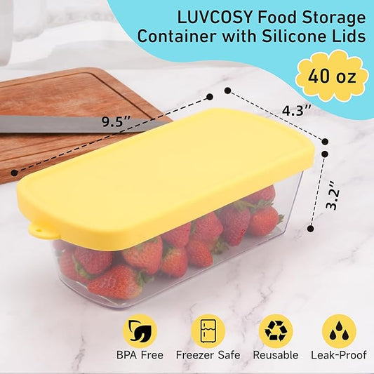 2 Packs Fridge Organizer Food Storage Containers Bins Compatible with Fullstar Chopper, Veggie Container, BPA-Free Food-grade, Clear Veggie Prep Containers, Airtight Food Containers for Chopped Veggie