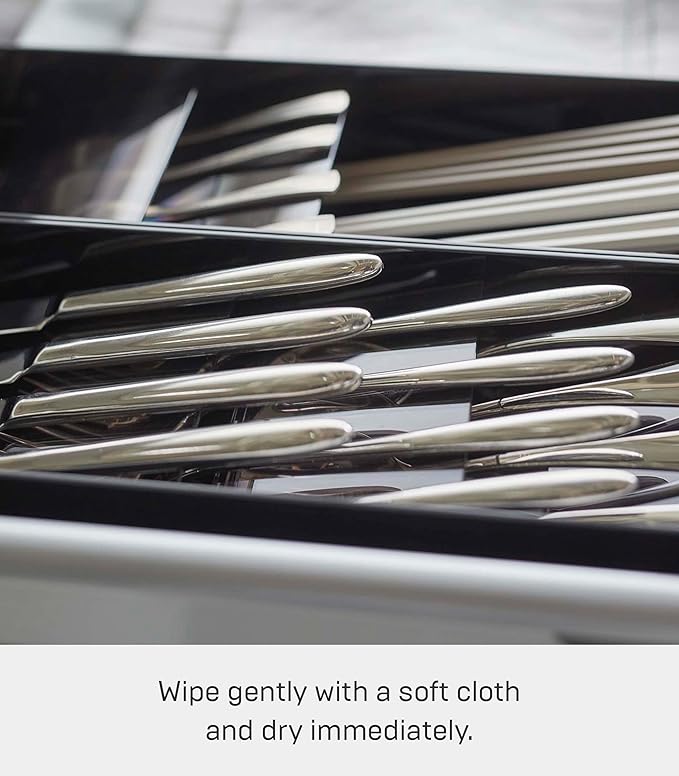 Yamazaki Home Tower Cutlery Drawer Organizer - Kitchen Silverware Utensil Storage Tray - Compact - Abs Plastic