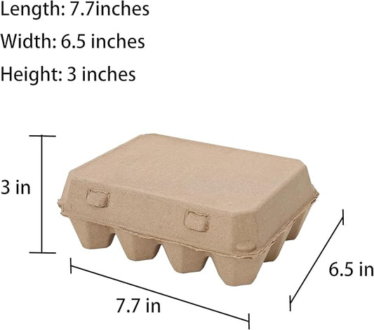 15 Pack Egg Cartons Bulk, 3x4 Style Reusable Empty Natural Paper Pulp Egg Cartons, Sturdy Design Egg Holder Containers for Fresh Chicken Eggs