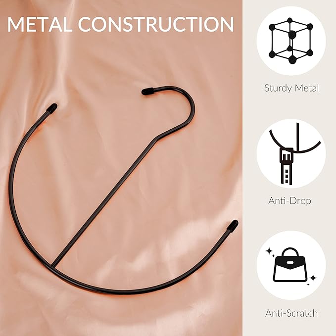 ZEDODIER Belt Hangers, Belt Rack Black Closet Accessories Organizers, Closet Organizer Hook Rack for Belt, Ties, Scarves, Camisoles, Hats, Bras, Shoes