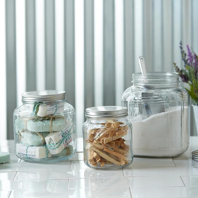 Anchor Hocking 3-Piece Glass Cracker Jar Canister Set