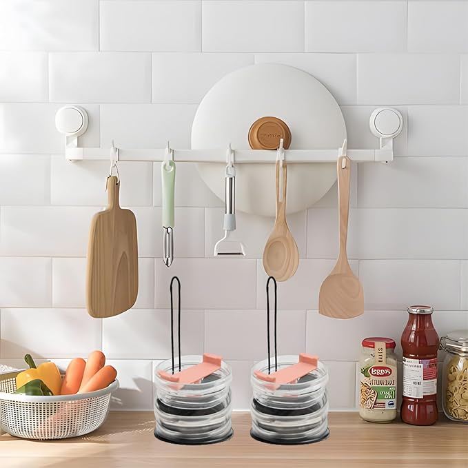 3 Pieces Tumbler Lid Organizer，Lid Organizer with Collapsible Design、Can Accommodate Up to 10 Cup Lid，Saves Kitchen Cabinet and Countertop Space （Suitable for Cup Lid Mouth Than 1.5cm）