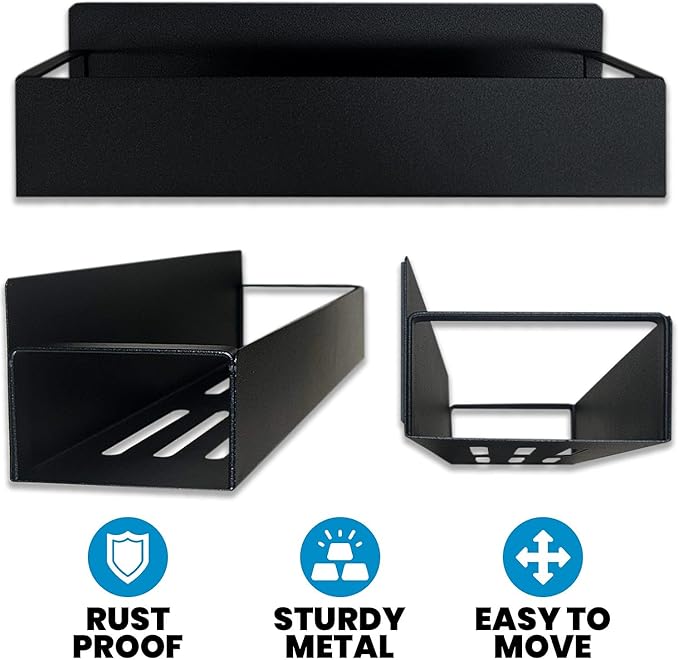 Magnetic Spice Storage Rack Organizer for Kitchen, Refrigerator and Oven, Matt Black Fridge Organizers and Storage (4 Pack)