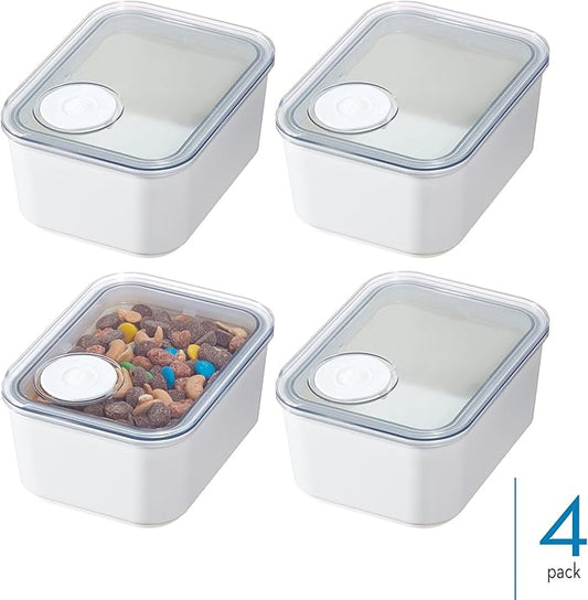 InterDesign iDesign Small Airtight Kitchen Canister with Removable Pour Cap - Set of 4 - White