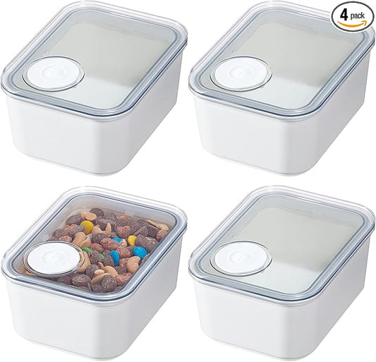 InterDesign iDesign Small Airtight Kitchen Canister with Removable Pour Cap - Set of 4 - White