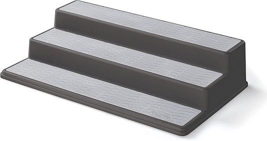 Copco Non-Skid 3-Tier Spice Pantry Kitchen Cabinet Organizer, 15-Inch, Charcoal