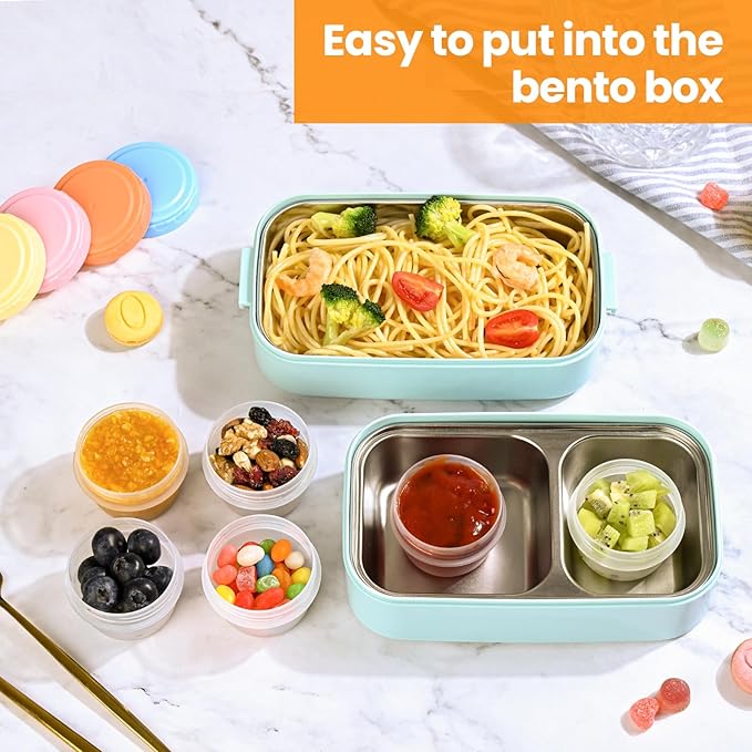 12 Pack Salad Dressing Containers To Go 2.7 oz Small Condiment with Lids Reusable Bpa-Free Leakproof Dipping Sauce Cups for Snack,Kitchen Storage,Camping,Travel