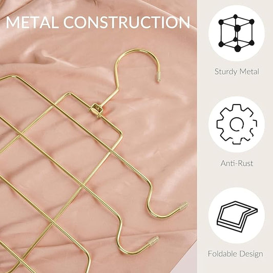ZEDODIER 3 Pack Tank Top Hanger, Space Saving Bra Hangers, Non-Slip Hanging Sport Bras Holder, Closet Organizers and Storage for Camisoles Tank Tops Bras Ties Swimsuits Strappy Dress, Gold