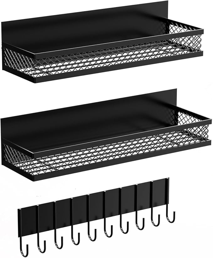 Magnetic Spice Rack for Refrigerator, 3 Pack Magnetic Shelf for Refrigerator, Movable Magnetic Basket is Used for Side Storage in Ovens, Microwaves, or Washing Machines