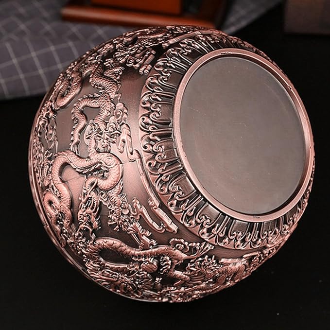 Fockety Tea Canister, Vintage Alloy China Storage, China Dragon Airtight Design Tea Bag Canister, Decorative Loose Tea Storage Container Multipurpose Tea Jar for Kitchen Cabinet