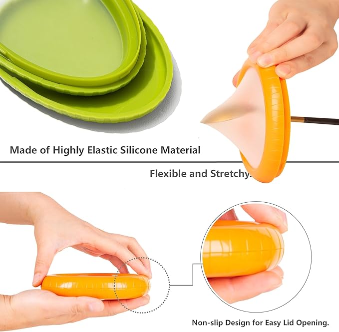 Avocado Saver & Onion Storage – 4-Pack Reusable Produce Containers for Fridge – Help Reduce Food Waste Keepers for Tomato, Garlic, Lemon, and Cut Fruits