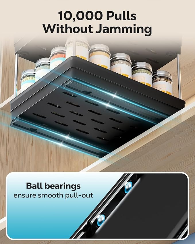 Nieifi Vertical Spice Rack Pull Out-Spice Racks for Inside Cabinets-8-1/4 inch Wide-Suitable for Cabinets Larger Than 12 inches High-Seasoning Kitchen Organizer-8.26" W x 10.6"D x 8.7"H-2 Pack-2 Tier