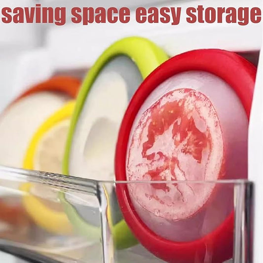 Winb Set of 4 Reusable Fruit and Veggie Savers - Ideal for Avocados, Tomatoes, Apples, Garlic, Onions, and More