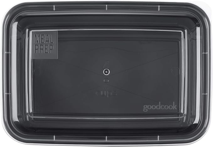 GoodCook Meal Prep Containers, Single Compartment 10-Pack, BPA-Free Reusable Food Storage, Black, Microwave & Freezer Safe, Stackable Meal Prep Containers for Lunches and Snacks