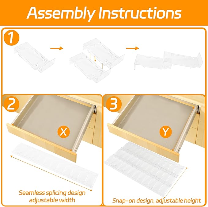 Spice Drawer Organizer,48 Pack free Combination Drawer Spice Organizer,Transparent Acrylic Drawer Seasoning Organizer,Spice rack for Drawer(Jars not included)