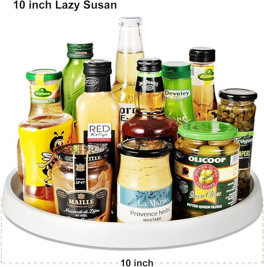 1 Pack Lazy Susan Organizer for Cabinet, Upgraded 10" Clear Lazy Susan Turntable, Rotating Lazy Susan Spice Storage for Kitchen, Pantry, Refrigerator, Bathroom, Table