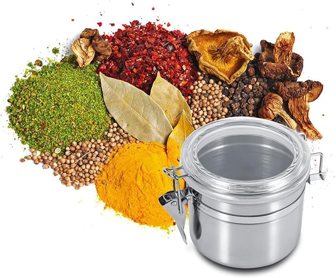 Coffee Canister, 4 Sizes Stainless Steel Kitchen Food Storage Container Bottle Sugar Tea Coffee Beans Canister (small size)