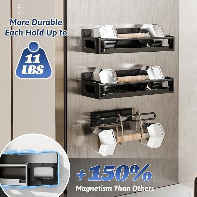 ADBIU 7 Pack Magnetic Spice Rack Organizer Storage for Refrigerator and Oven, Fridge Organizers and Shelf