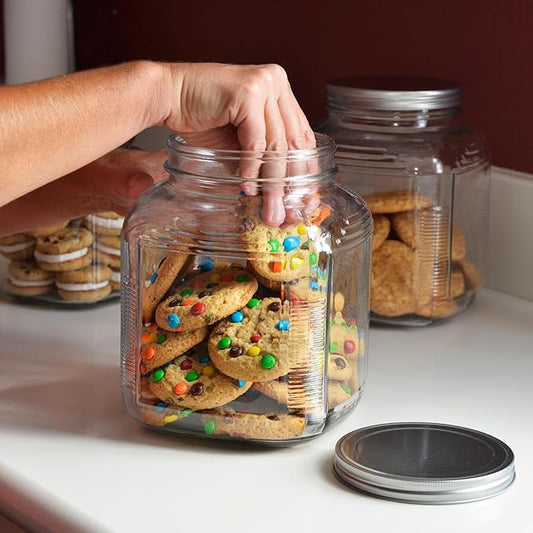 Anchor Hocking 3-Piece Glass Cracker Jar Canister Set