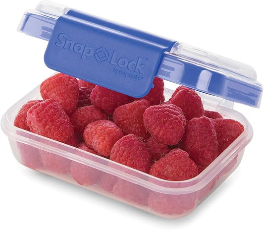 1-Cup Storage Container - Blue, SNL-1006B Easy-To-Open, Leak-Proof Silicone Seal, Snap-Off Lid, Stackable, BPA FREE