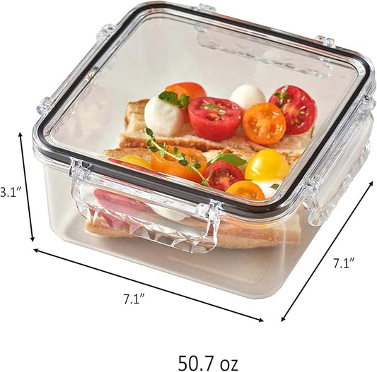 Airtight Food Storage Container with Lid (50.7oz) Leak-Proof Lunch Box | BPA-Free | Meal Prep | Microwave, Freezer and Dishwasher Safe | Kitchen Fridge Organizer Boxes | Fresher Food
