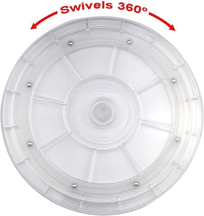 Heavy Duty Lazy Susan Turntable Organizer Acrylic 8 Inch Organizers for Kitchen Corner Cabinets Spice Rack Cake Decorating TV Laptop Computer Monitor