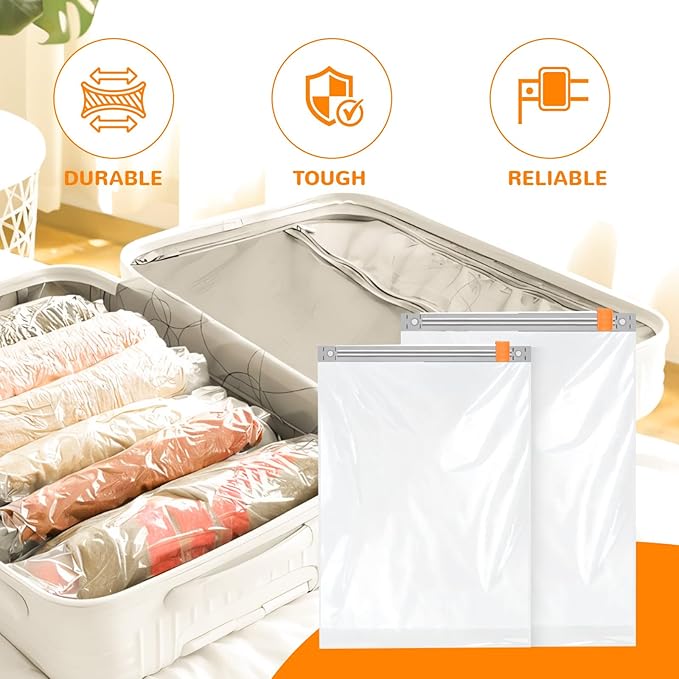 [2024 NEW] 20 Compression Travel Bags - Space Saver Bags for Travelling (10 Large, 10 Medium), Wevac