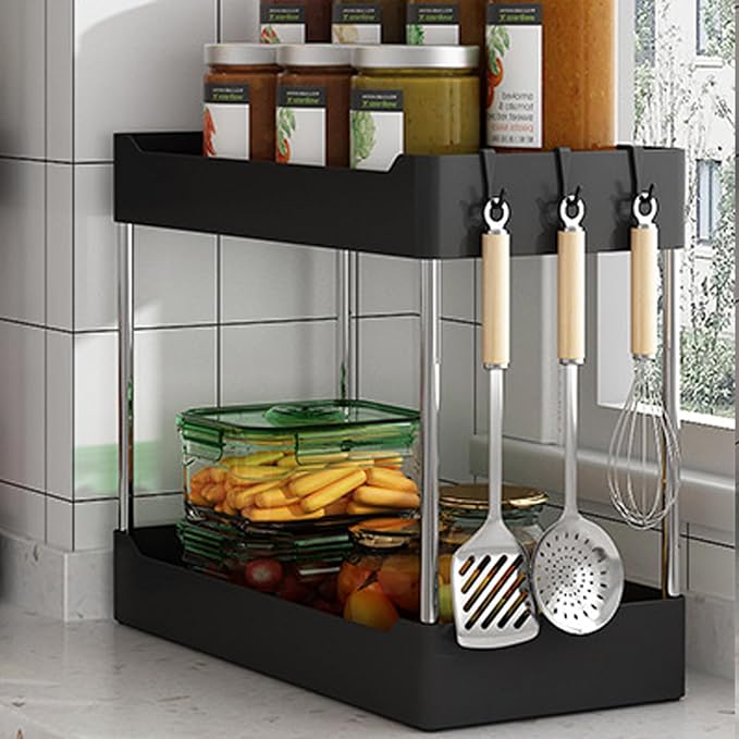 2-Tier Kitchen Seasoning Rack - Tableware & Kitchen Supplies Storage
