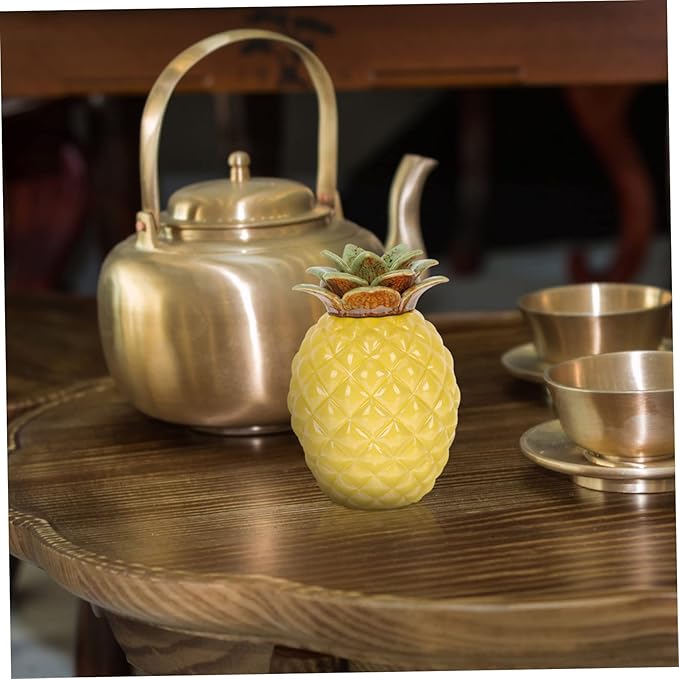 Pineapple Tea Cookie Storage Jar Tea Jars for Loose Tea Mini Ceramic Canisters Snacks Jar Handmade Containers & Storage Containers with Lids Ceramics Ceramic Pot Seal Travel