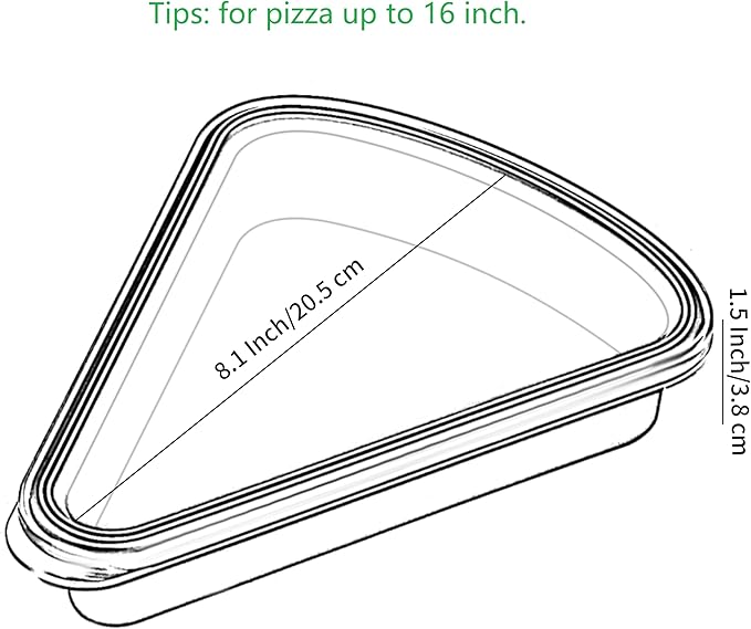 2-Pack Reusable Silicone Leftover Pizza Slice Storage Container with Air-tight Lids-BPA Free,Fits Single Slice up to 16”,Save Space,Refrigerator organizer(2 Space Grey)