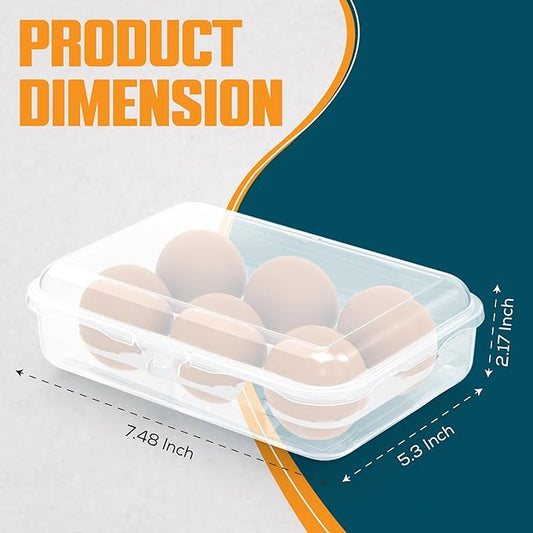 ZPU Egg Holder Camping, 2Pcs 6 Grid Egg Container, Plastic Egg Carrier for Camping Picnic Travel Outdoor Refrigerator Kitchen, Protective Egg Storage Case, Silver Grey
