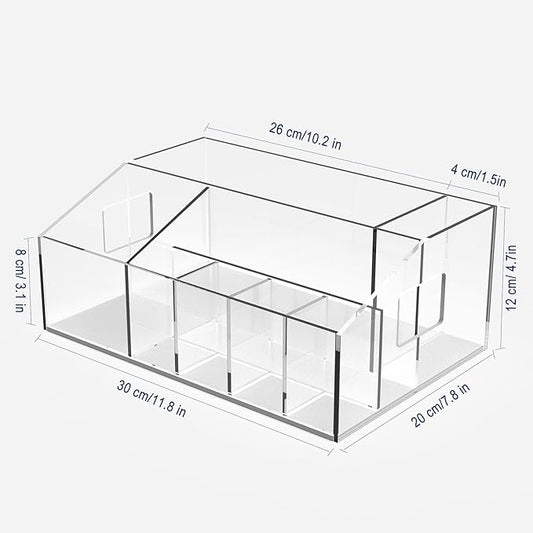 Utensil Silverware Caddy for Party Acrylic Paper Plate Dispenser Holders Organizer Lazy Susan Buffet Caddy for Plastic Plates Napkins Cup Flatware Cutlery, Hosting Entertaining Essentials for Picnic