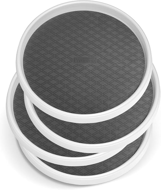 Lazy Susan Organizer Set of 4, 10 Inch Lazy Susan for Table Top,Non-Skid Turntable for Cabinet, Pantry Organization and Storage, Countertop, Vanity,Fridge,Bathroom,Kitchen Spice Rack